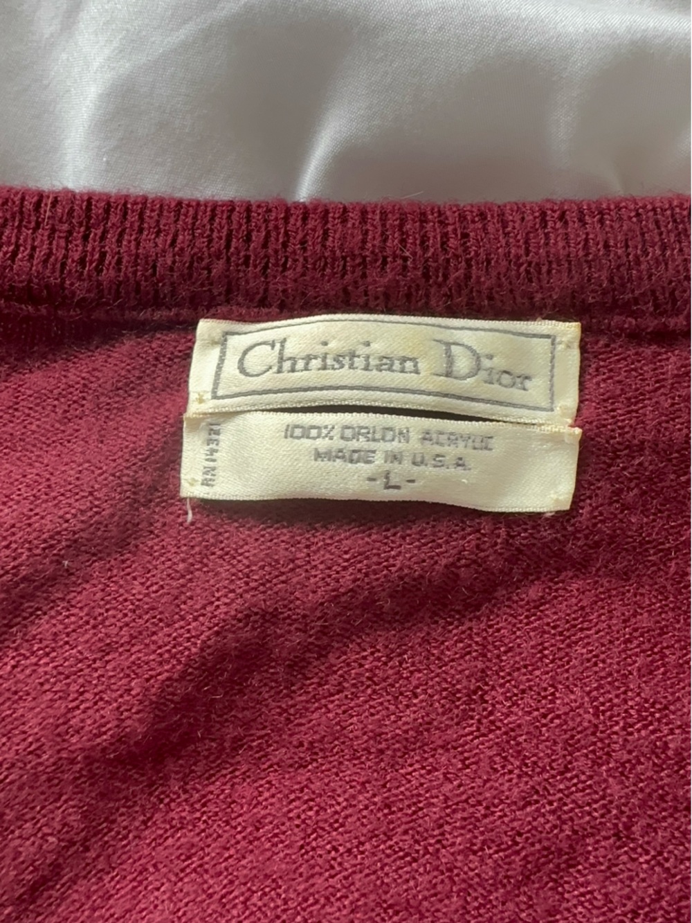 Dior Burgundy Knit Crewneck Sweater